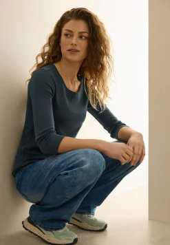 Basic shirt met ronde hals