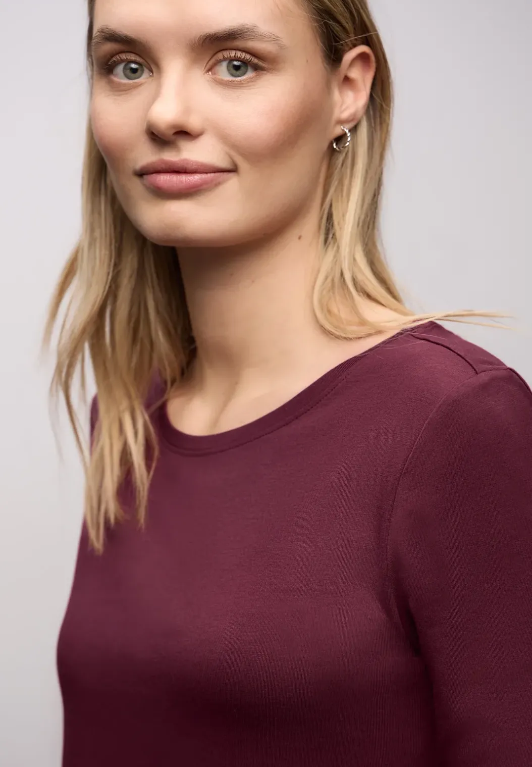 Basic shirt met ronde hals