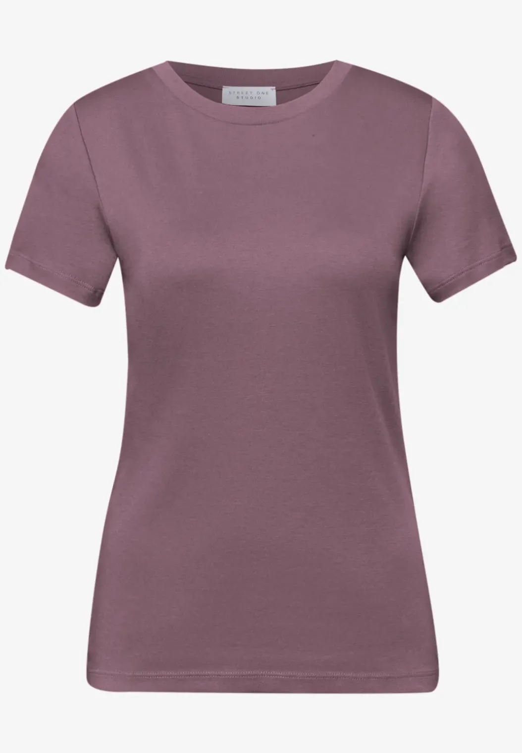 Basic Shirt met ronde hals en korte mouwen