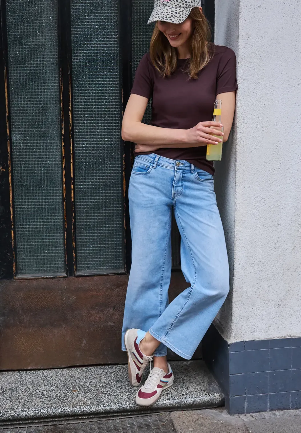 Basic Shirt met ronde hals en korte mouwen
