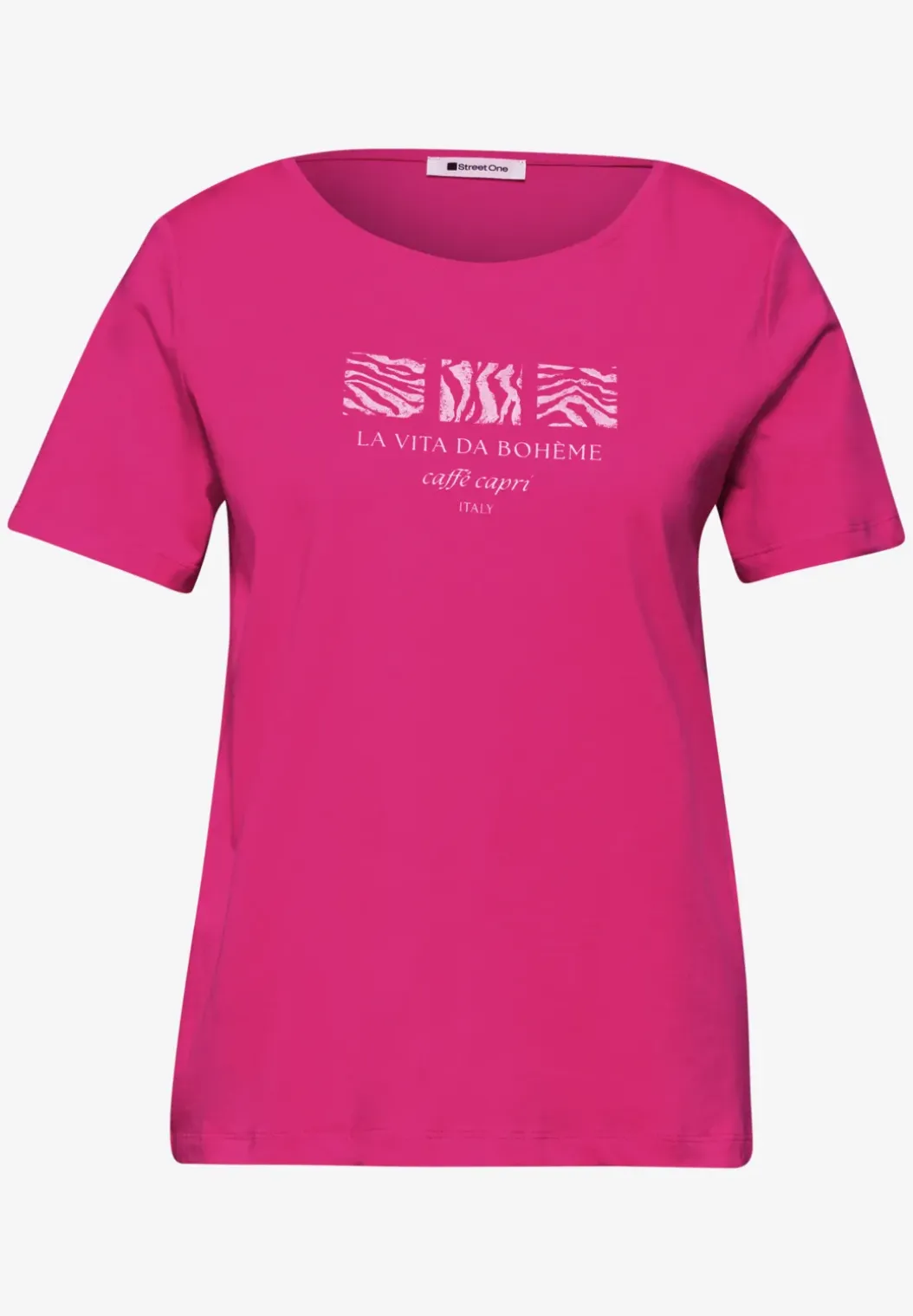 Basic Shirt met ronde hals en print