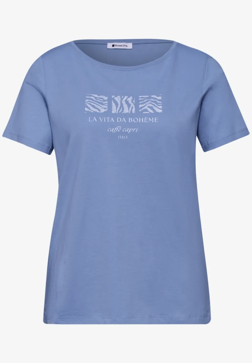 Basic Shirt met ronde hals en print