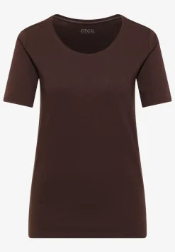 Basic Shirt met ronde hals in effen kleur