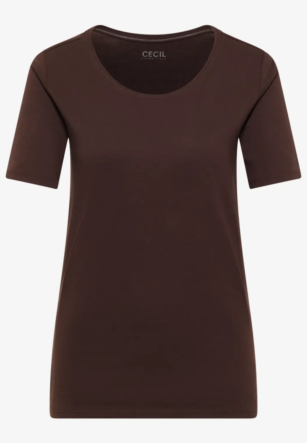 Basic Shirt met ronde hals in effen kleur