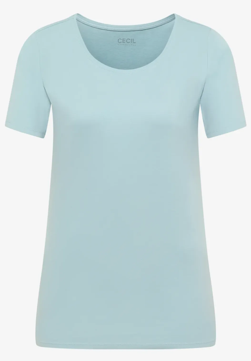 Basic Shirt met ronde hals in effen kleur