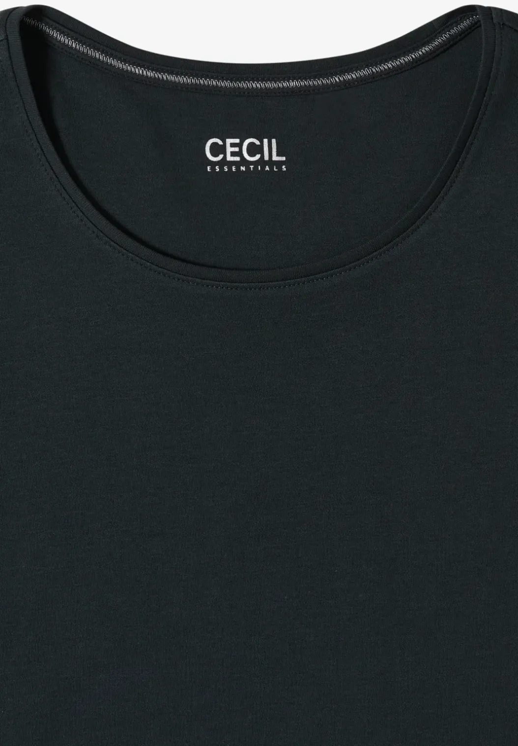 Basic Shirt met ronde hals in effen kleur