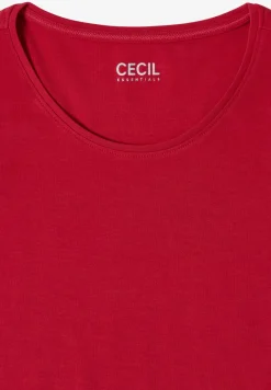 Basic Shirt met ronde hals in effen kleur