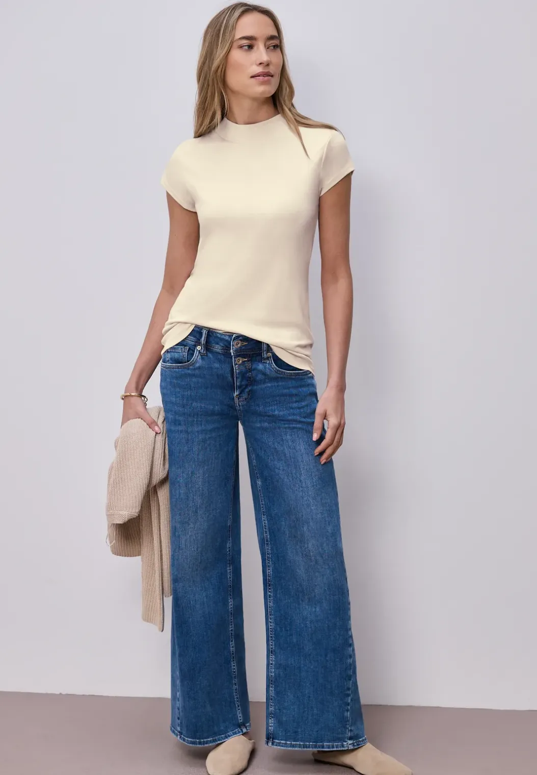 Basic Shirt met Schildpadhals