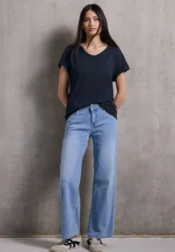 Basic shirt met V-hals