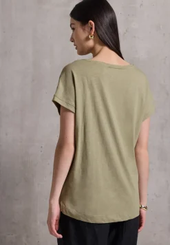 Basic shirt met V-hals