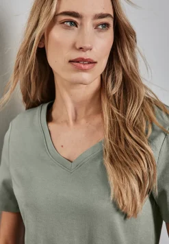 Basic shirt met V-hals