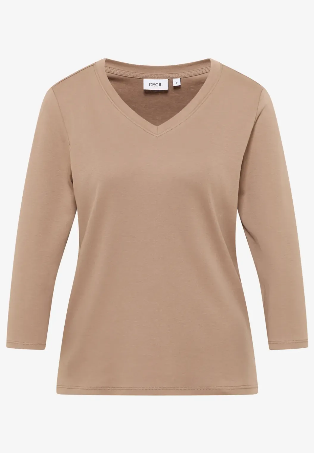 Basic shirt met V-hals