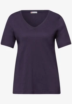 Basic Shirt met V-hals in effen kleur