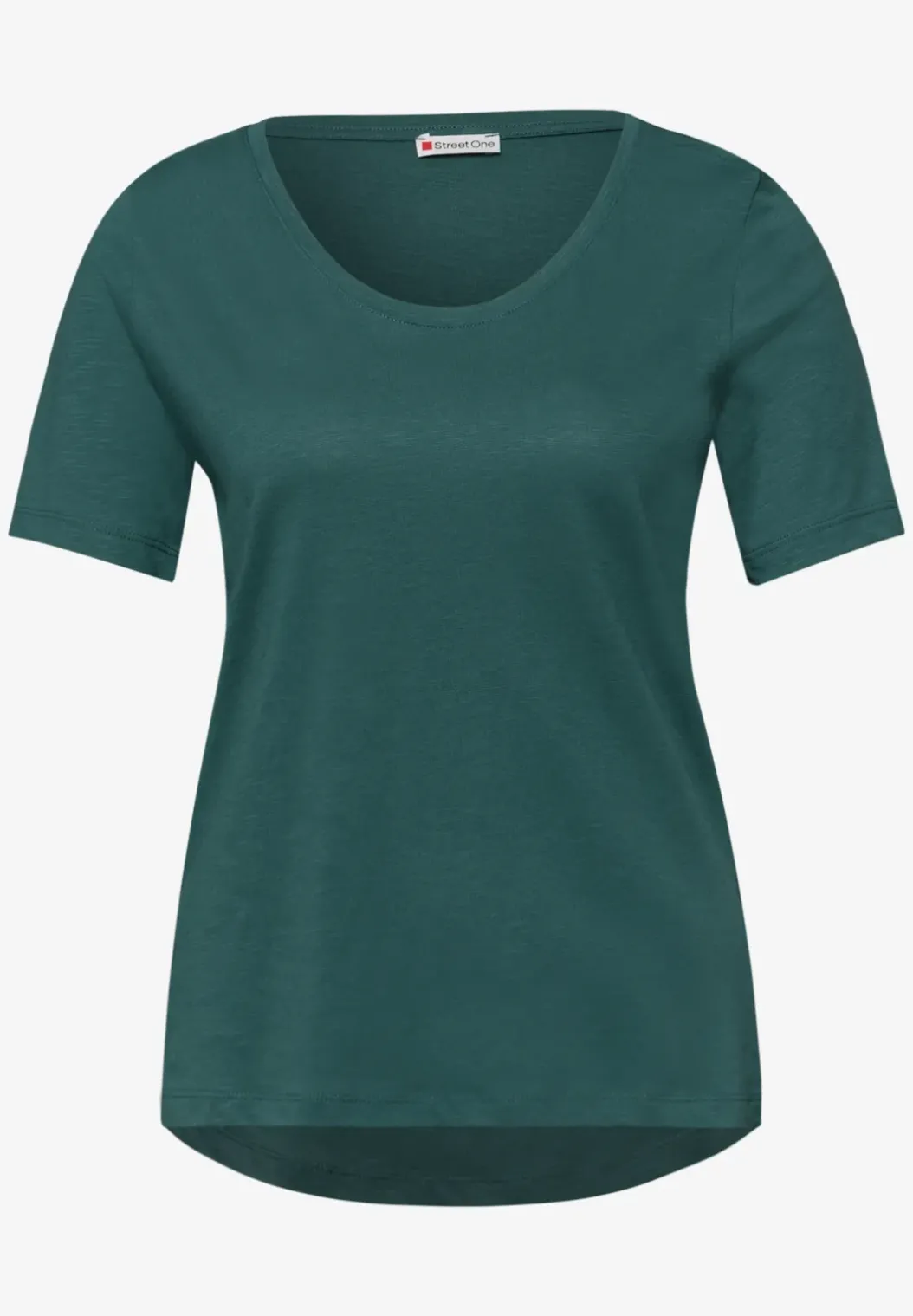 Basic Shirt met V-hals in effen kleur