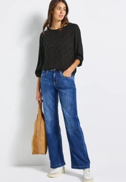 Bedrukte blouse met elastische zoom
