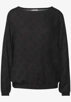 Bedrukte blouse met elastische zoom