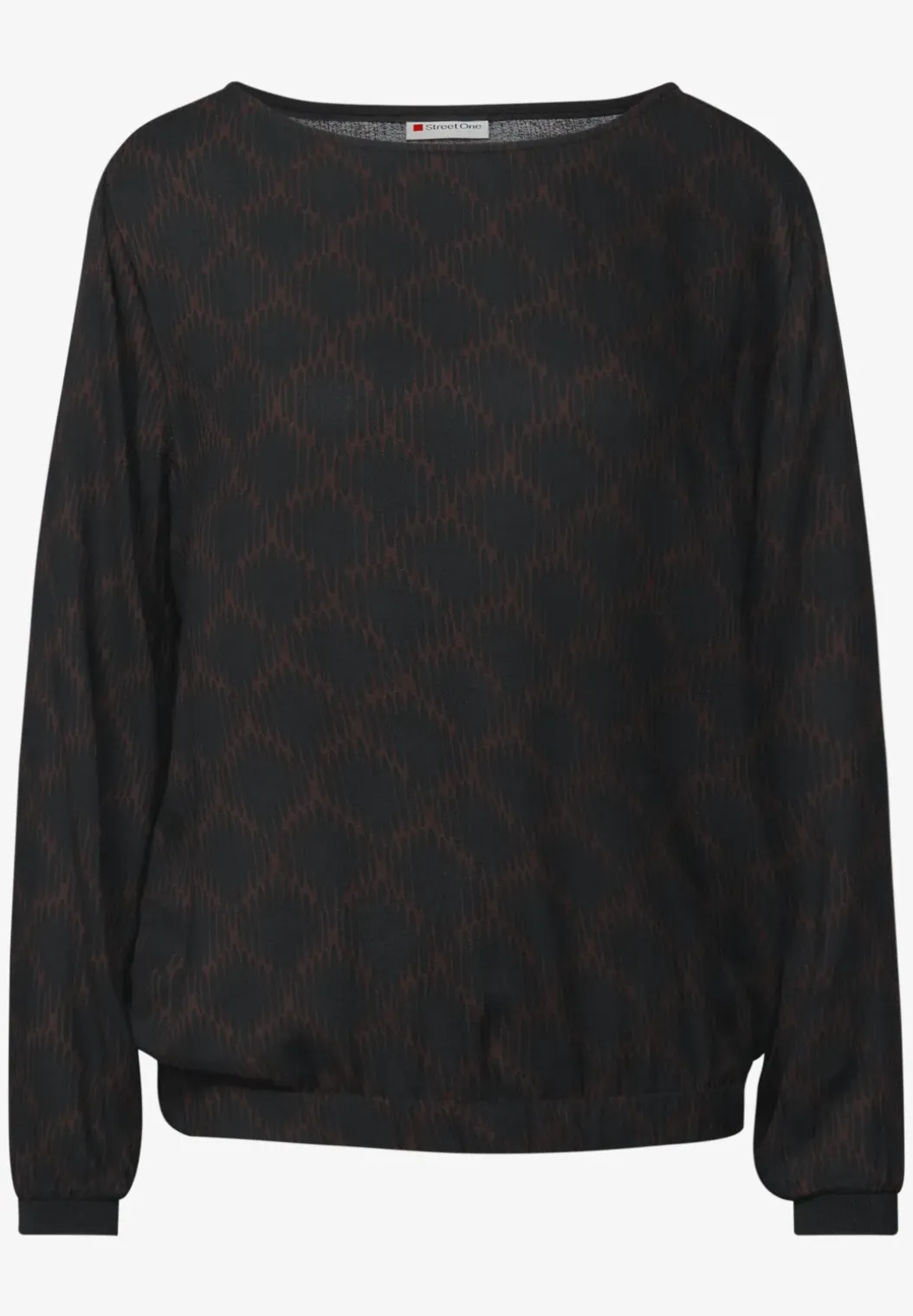 Bedrukte blouse met elastische zoom
