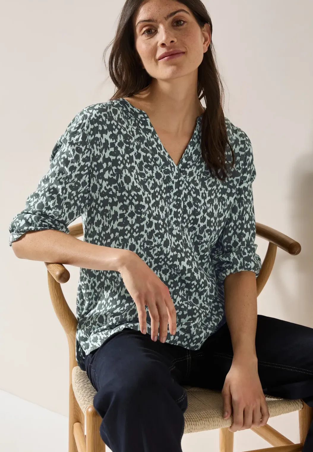 Bedrukte blouse met glitter