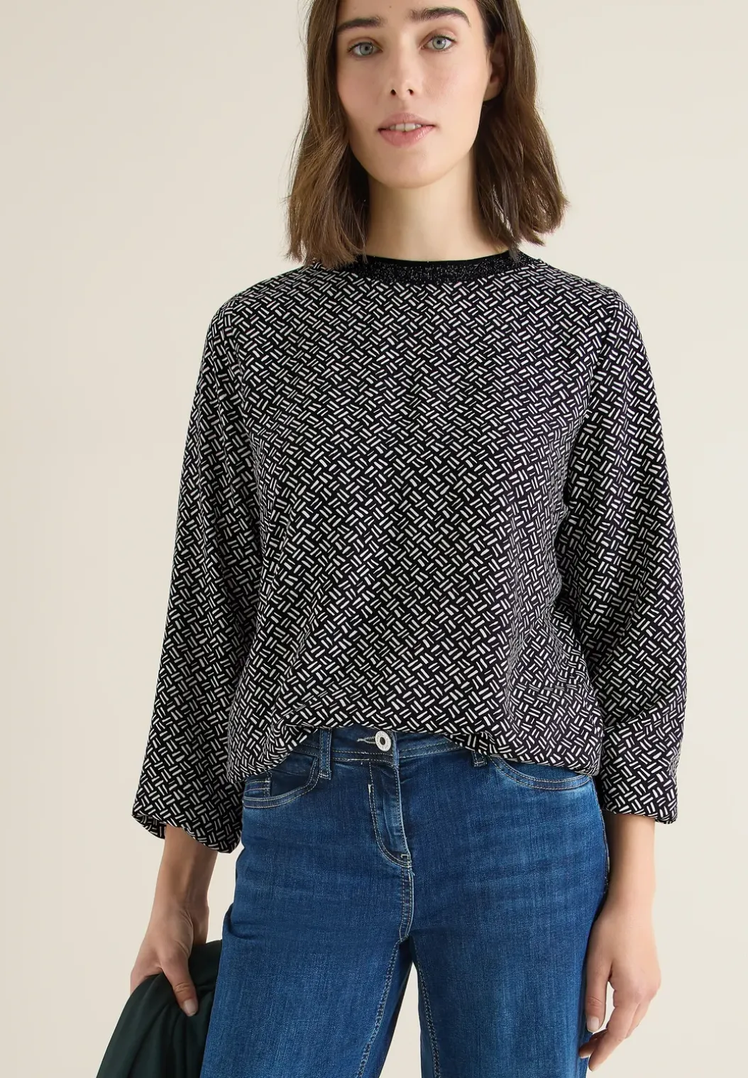 Bedrukte blouse met glitter