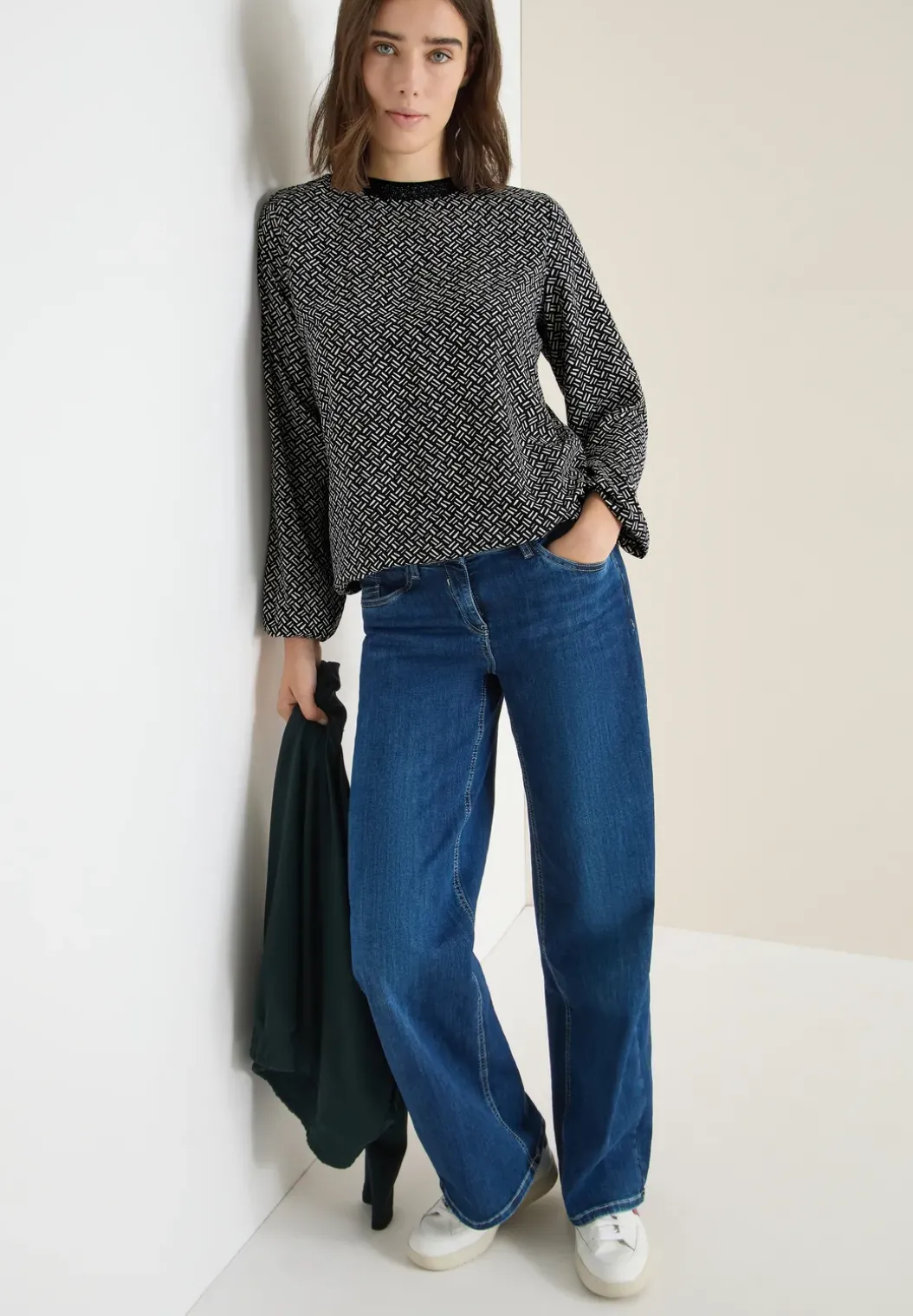Bedrukte blouse met glitter