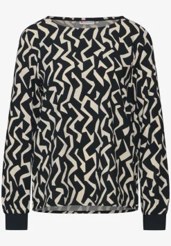 Bedrukte blouse met ronde hals