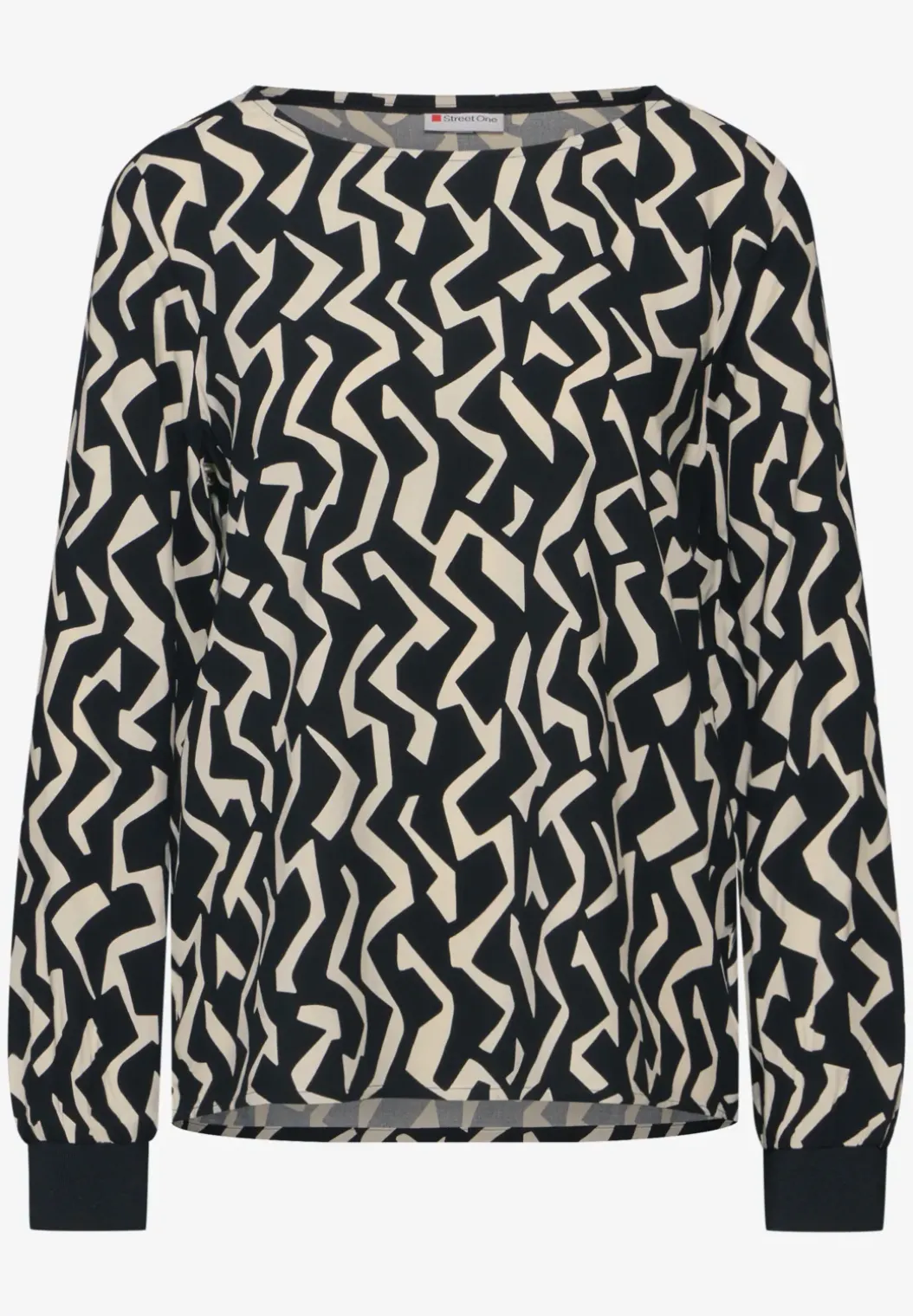 Bedrukte blouse met ronde hals