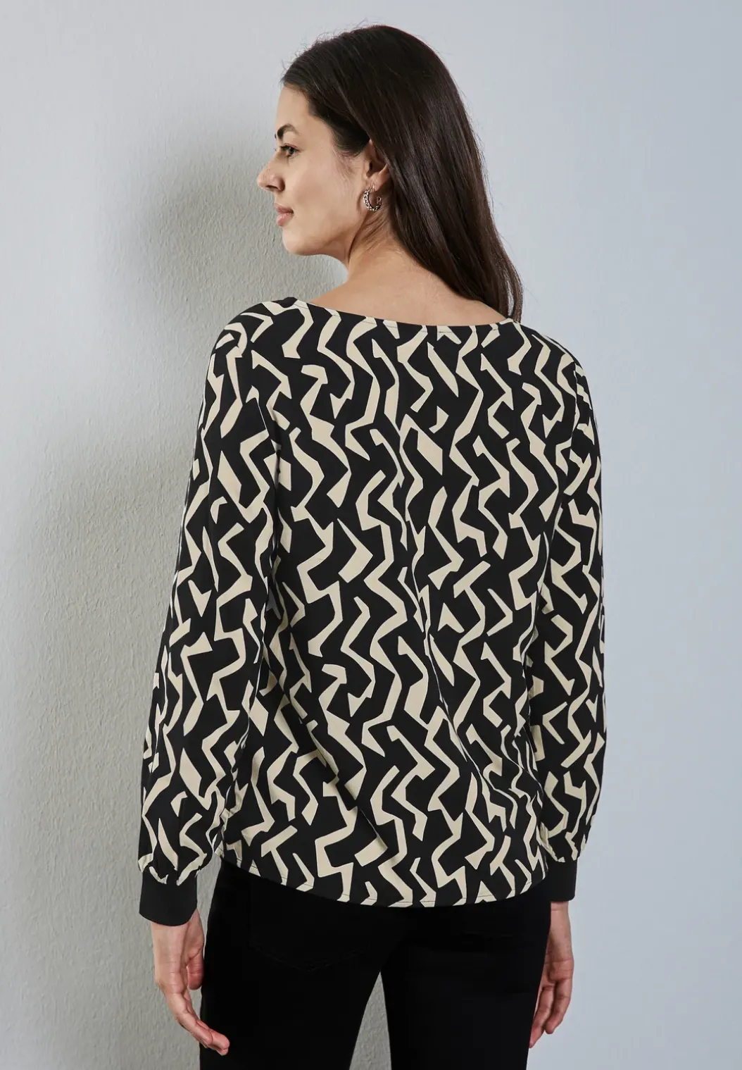 Bedrukte blouse met ronde hals