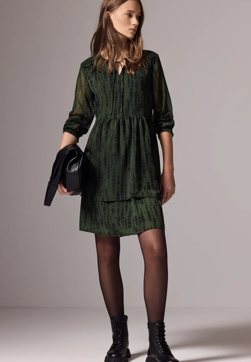 Bedrukte chiffon jurk