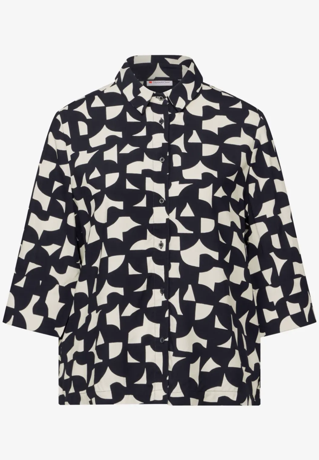 Bedrukte overhemdblouse