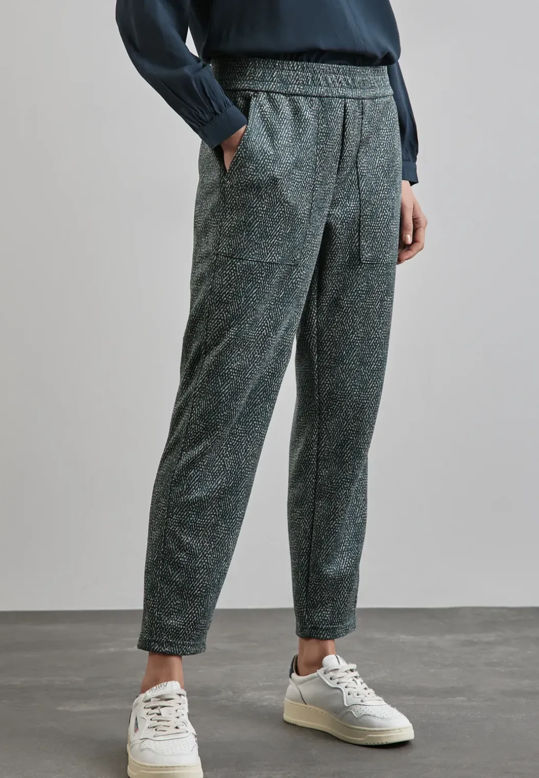 Bedrukte velours broek