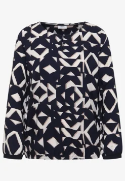 Bedrukte blouse met getapete manchetten