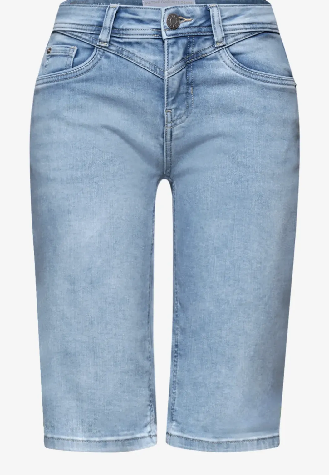 Bermuda met Slim Legs en omgeslagen detail