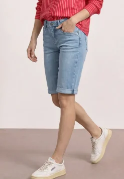 Bermuda met Slim Legs en omgeslagen detail
