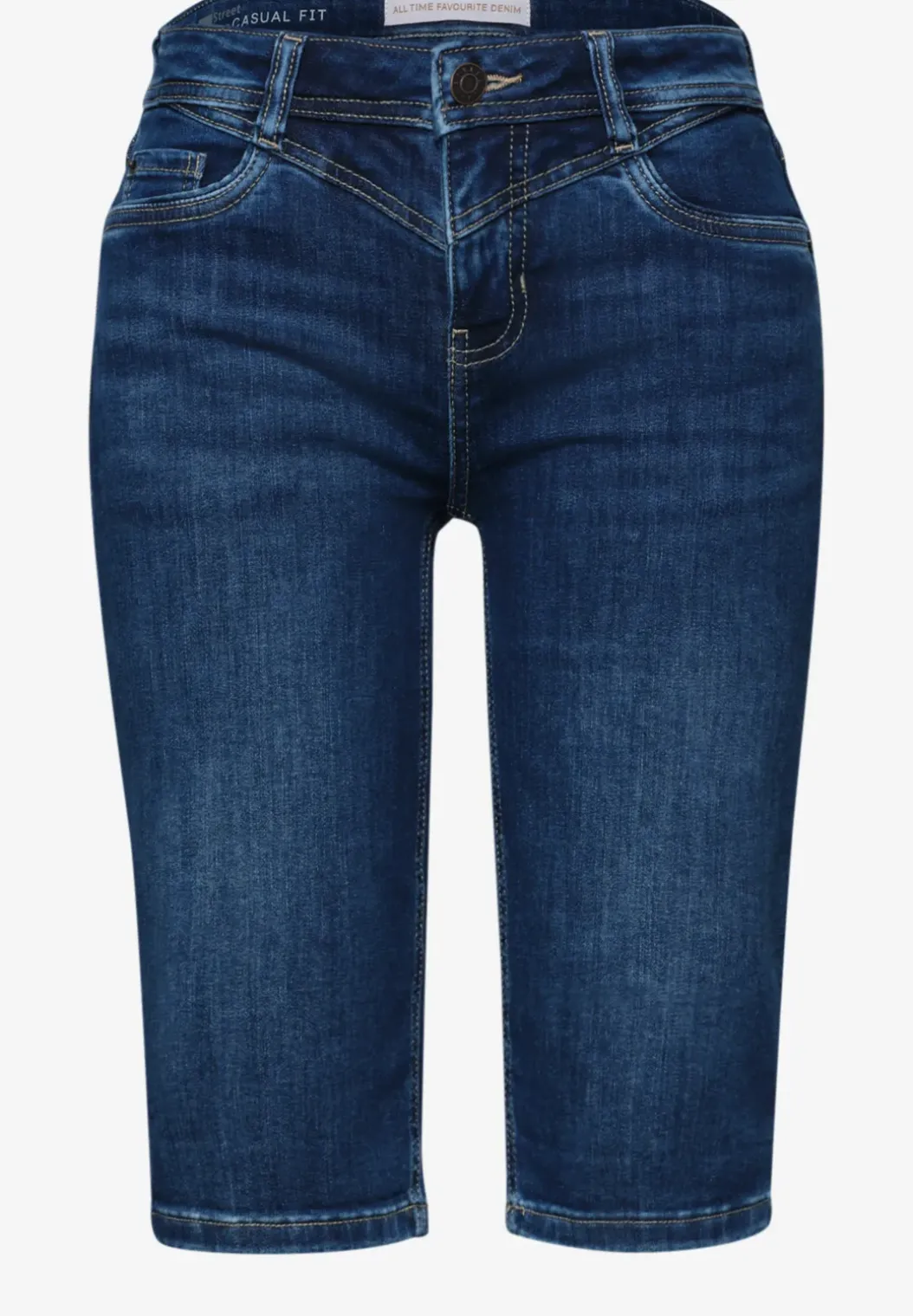 Bermuda met Slim Legs en omgeslagen detail