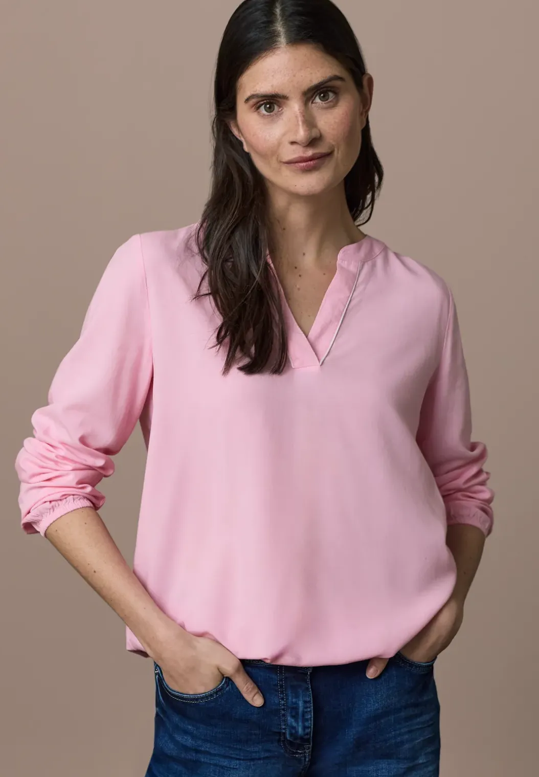 Blouse in effen kleur