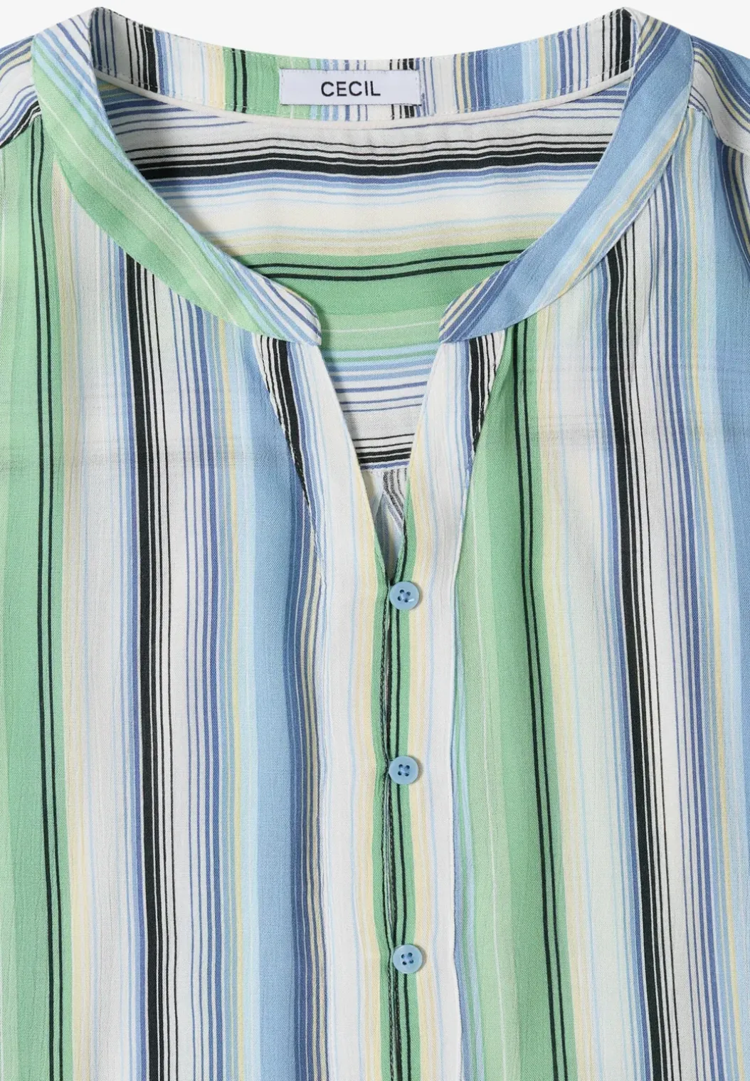 Blouse met 3/4 mouwen en meerkleurige strepen