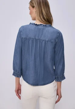 Blouse met 3/4 mouwen en ruches