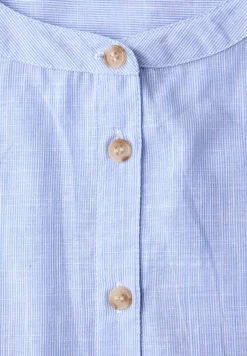 Blouse met 3/4 mouwen in chambraykwaliteit
