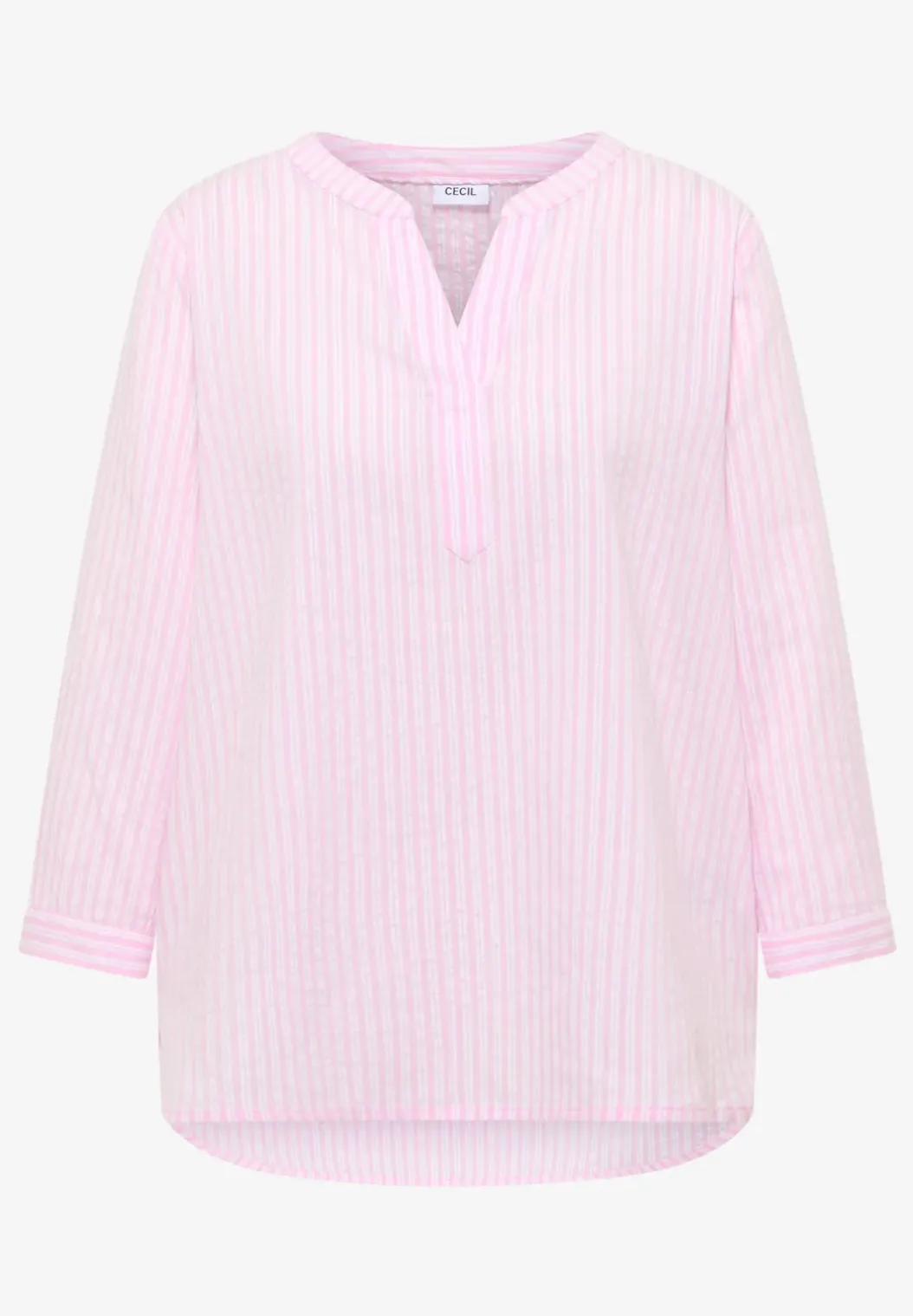 blouse met 3/4 mouwen in seersucker kwaliteit