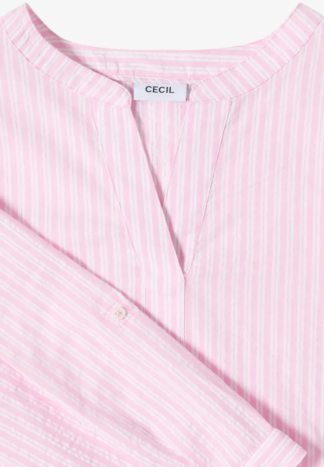 blouse met 3/4 mouwen in seersucker kwaliteit