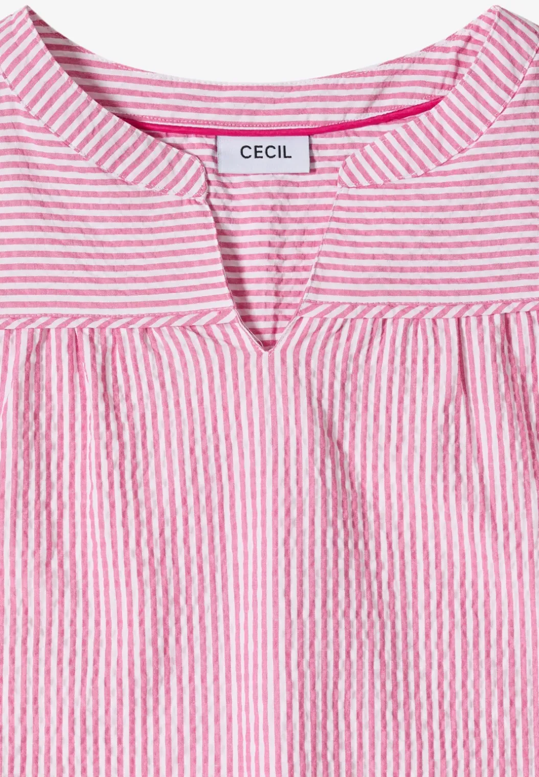 blouse met 3/4 mouwen in seersucker kwaliteit