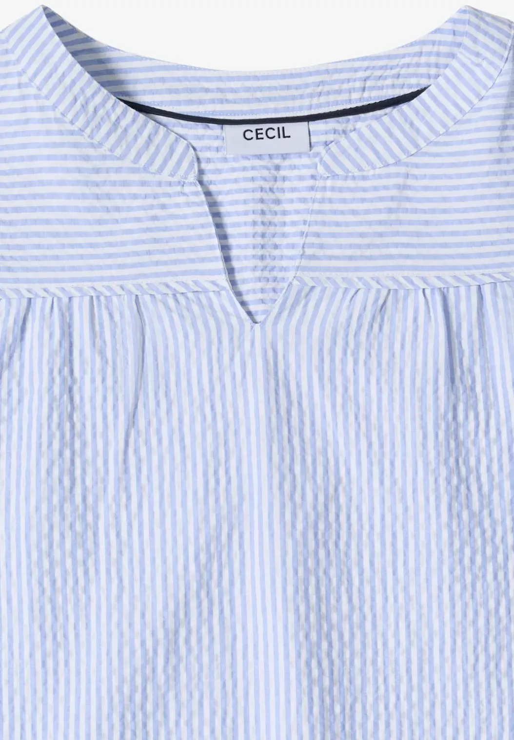 blouse met 3/4 mouwen in seersucker kwaliteit