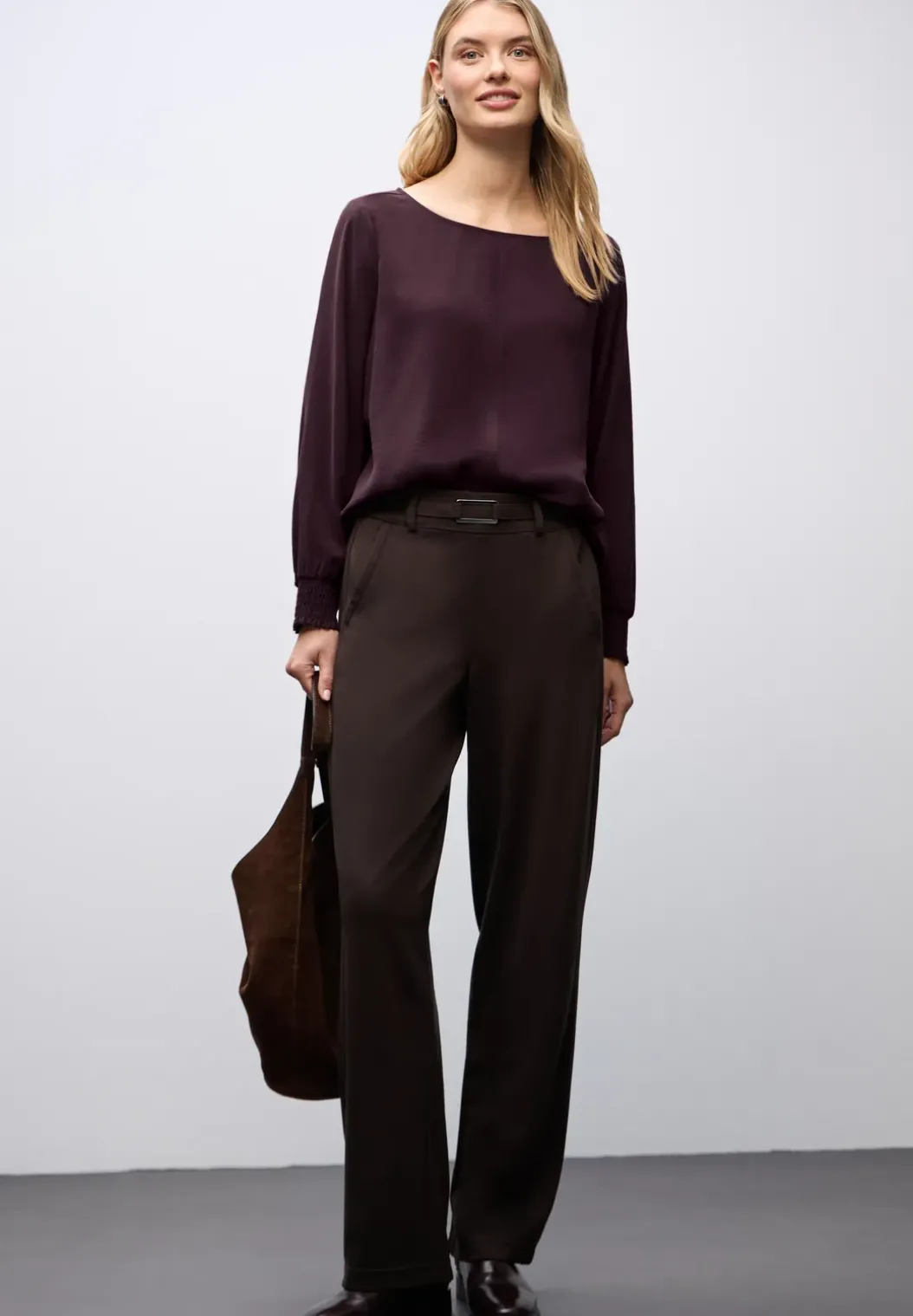 Blouse met gesmokte manchetten