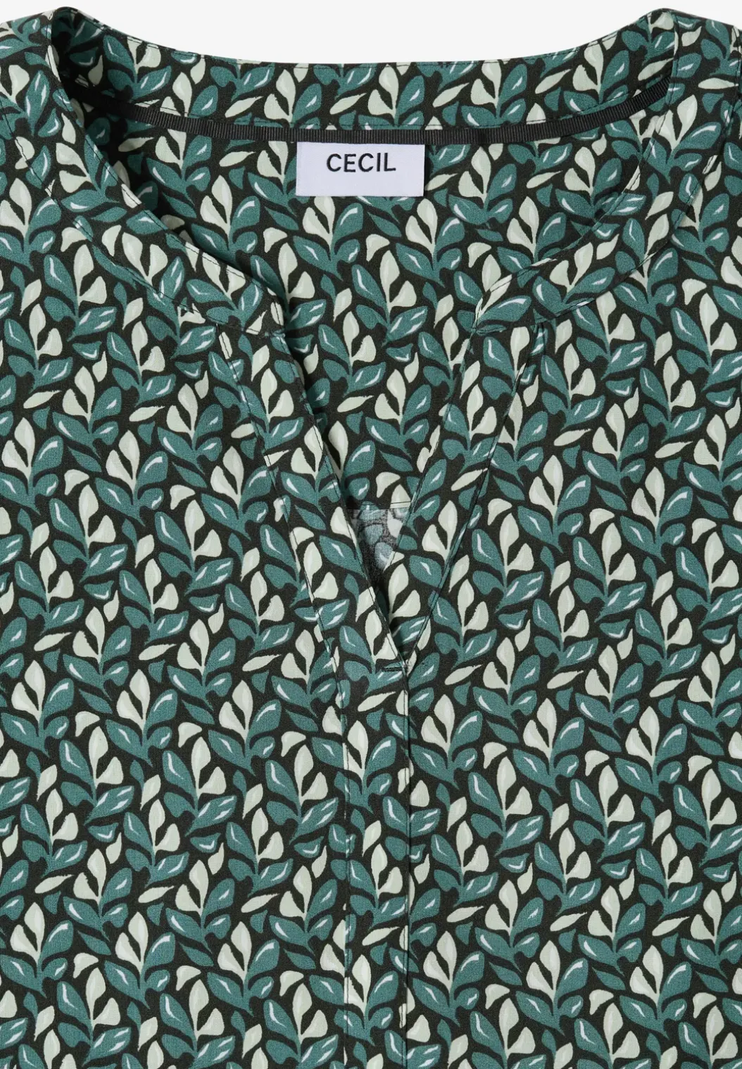 Blouse met gespleten hals en minimale print