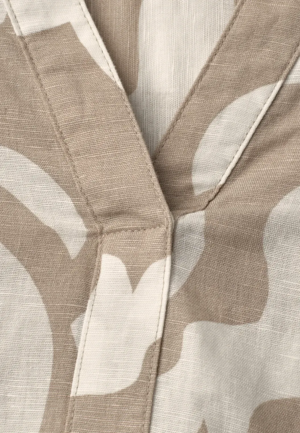 Blouse met gespleten hals van linnenmix