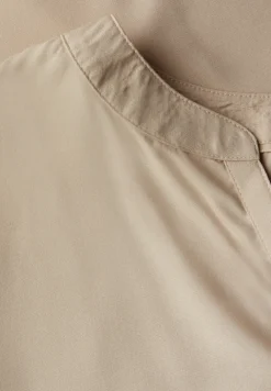 Blouse met gespleten hals in effen kleur