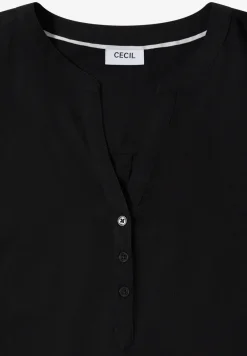 Blouse met gespleten hals en elastische zoom