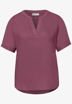 Blouse met gespleten hals en omslag