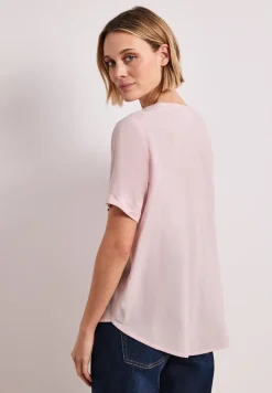 Blouse met gespleten hals en omslag
