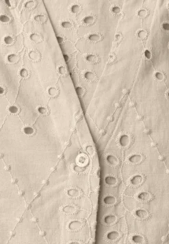 Blouse met gespleten hals en Shiffley-patroon